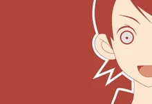 sayonara zetsubou sensei redheads short hair open mouth gray eyes fuura kafuka simple background ani Art HD Wallpaper